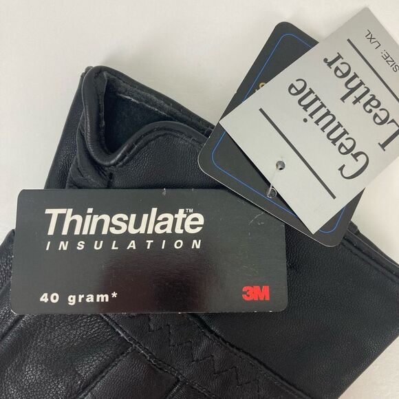 3M Thinsulate Insulation 40 Gram Men’s Black Genuine Leather Winter Gloves L/XL - Picture 3 of 7